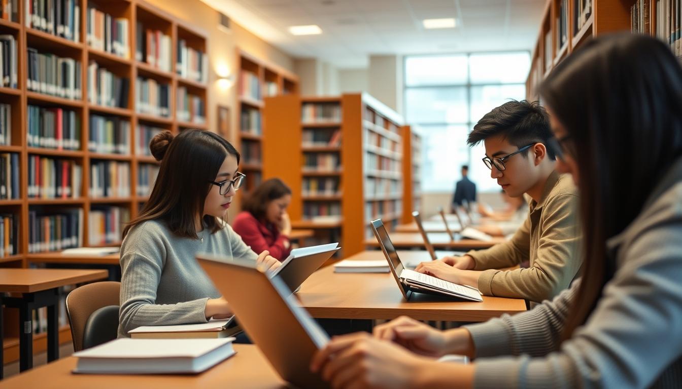 Students working in research laboratory